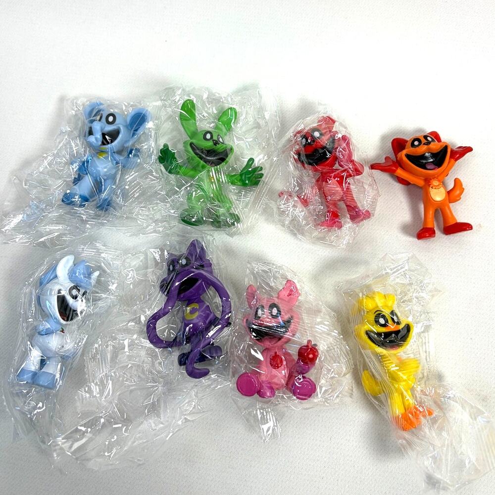 Poppy Playtime Smiling Critters figure cake topper toy set NEW 2.5" LOT 8pc